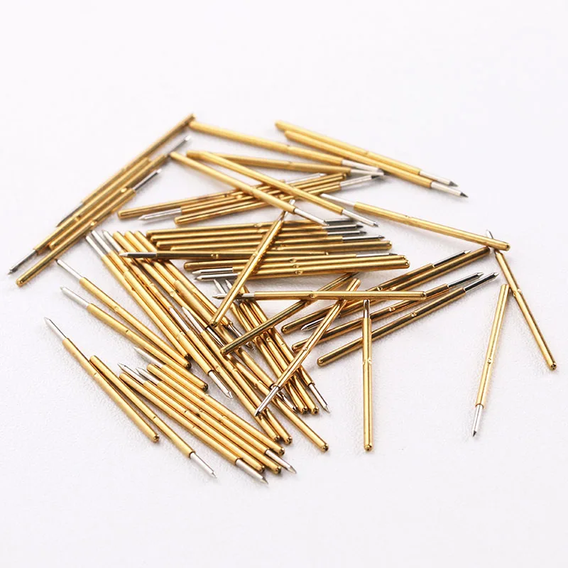 

Hot Selling P50 Series Nickel Plated Test Probe Electronic Spring Detection Needle 100 Pcs/Bag Brass Pogo Pins For Test Tools