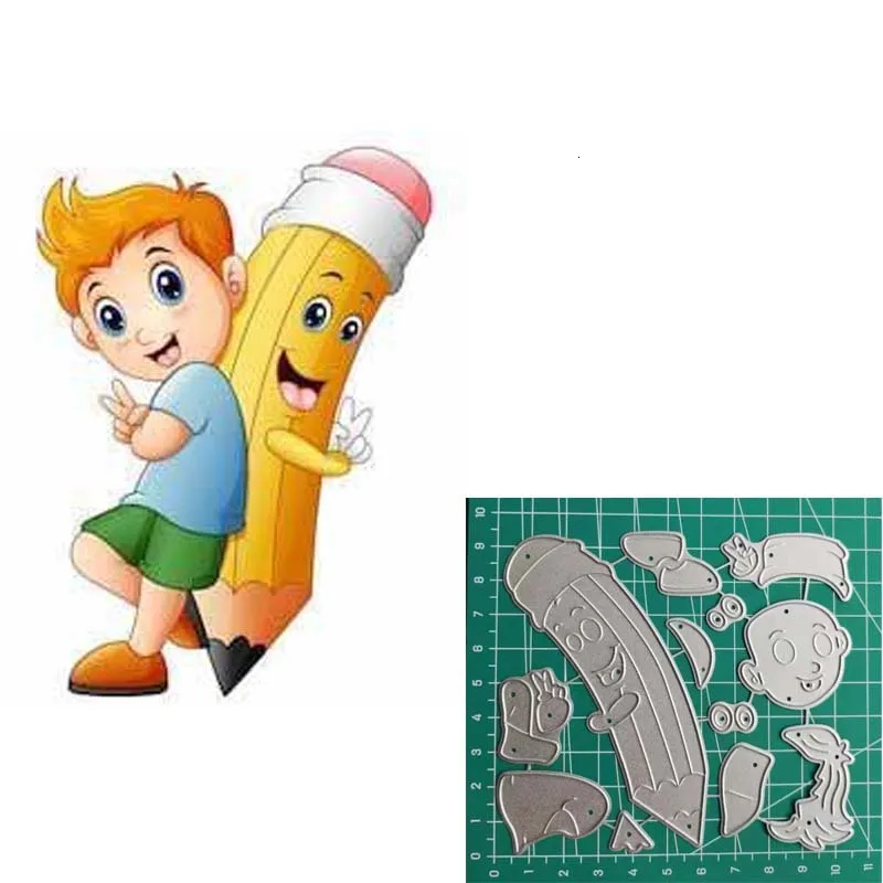 Школьные металлические вырубные штампы для мальчиков вышитые DIY строчки