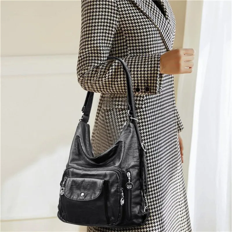 

Винтажная женская сумка, модная брендовая женская сумка, кожаная сумка-мессенджер, дизайнерская сумка на плечо, Женская сумочка, большой же...