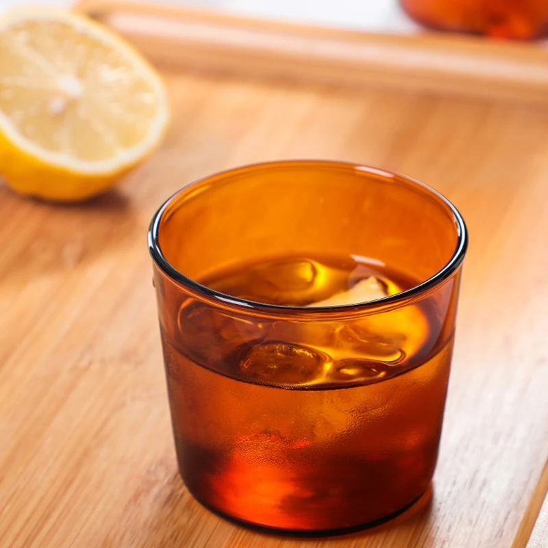 

Norbi Glass Juice Cup Milk Breakfast Cup Bring Cover Fruit Juice Water Cool Drink High Borosilicate Tea Cup