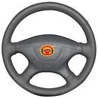 Темно-серая натуральная кожа чехол рулевого колеса автомобиля для Mitsubishi Pajero Sport 2004, Montero Sport 2004