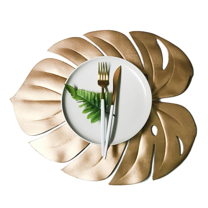 Черепаха салфетка под тарелку с лиственным рисунком искусственная Золотая