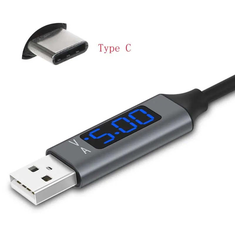QC 3.0 USB Type-C кабель для быстрой зарядки и синхронизации данных с ЖК-дисплеем |