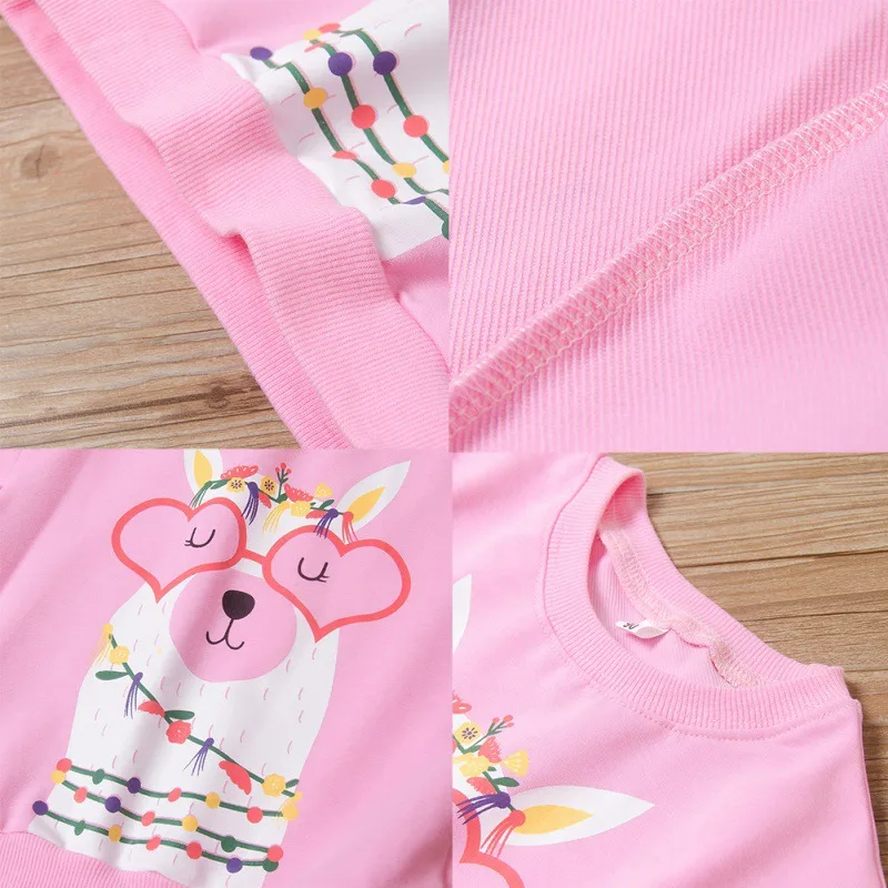 

Autumn Kids Girl Cartoon Animal Pattern Print Sweatshirts Casual Blouse Long Sleeve Outerwear