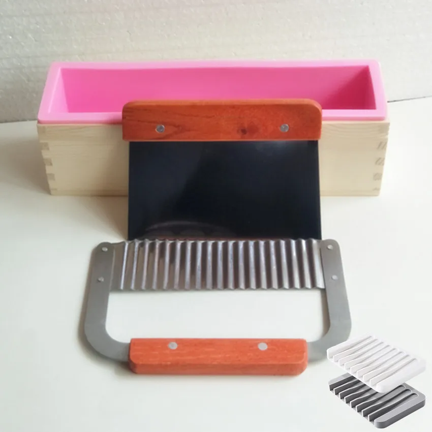 4 шт./компл. набор силиконовых форм для мыла ручной работы с деревянной коробкой 2