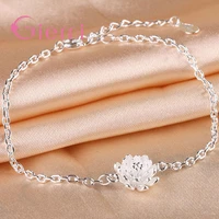 fashion pure 925 sterling silver trendy new arrival simple luxury lotus flower bracelet for women girls lover anniversary gifts