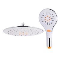 abs plastic chrome round rainfall water saving bathroom accessories shower head set with 3 functions hand