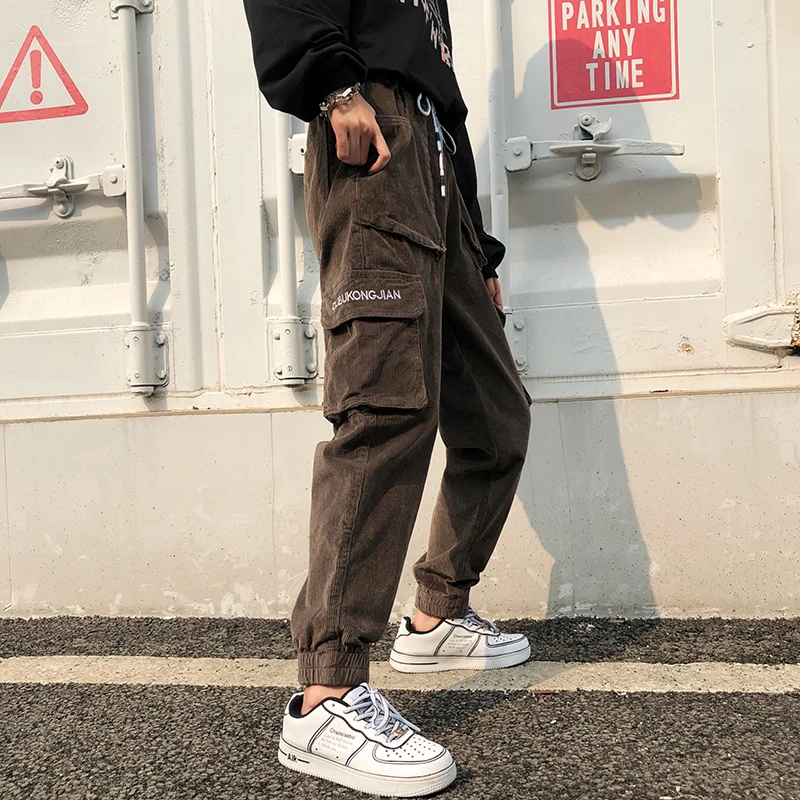 Женские вельветовые брюки-карго Shellsuning свободные теплые брюки Харадзюку на осень