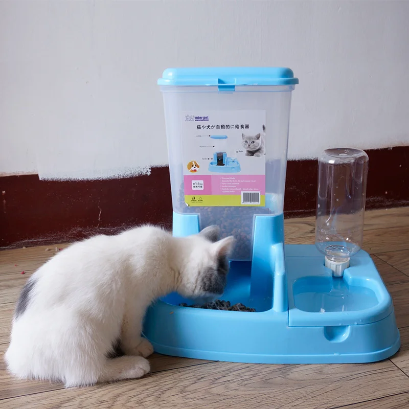 Bestellen Kunststoff Halter Katze Schüssel Automatische Stand Milch Hund Trinken Katzenfutter Dispenser Zubehör Erhöhten Gamelle Chat Produkte BY50MW