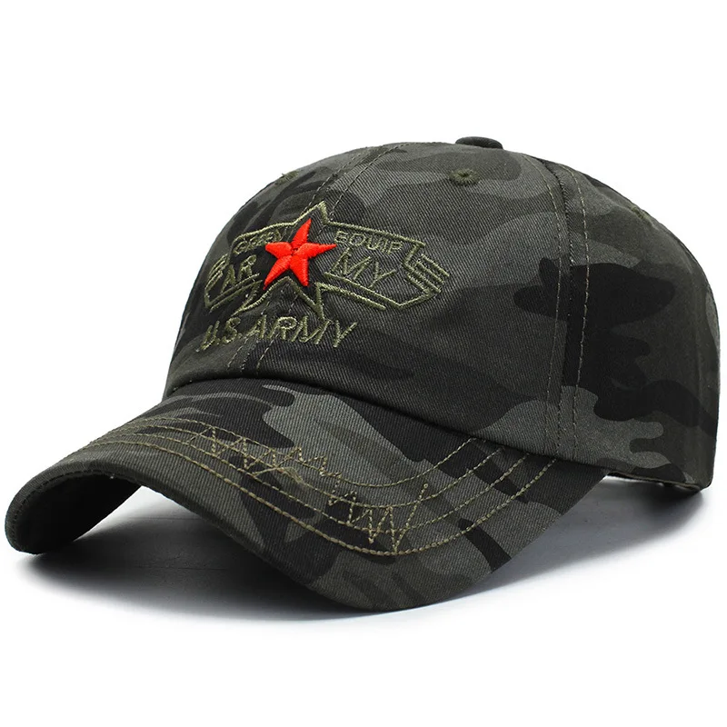 U.S ARMY Red Star Military Camouflage Tatical Cap Airsoft Breathable Outdoor Cotton Baseball Caps Men Soldier Combat Hunting Hat |