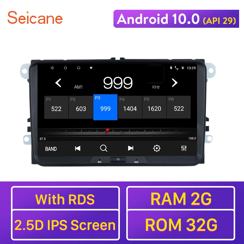 Seicane Android 9 0 2Din GPS Автомобильный мультимедийный плеер для