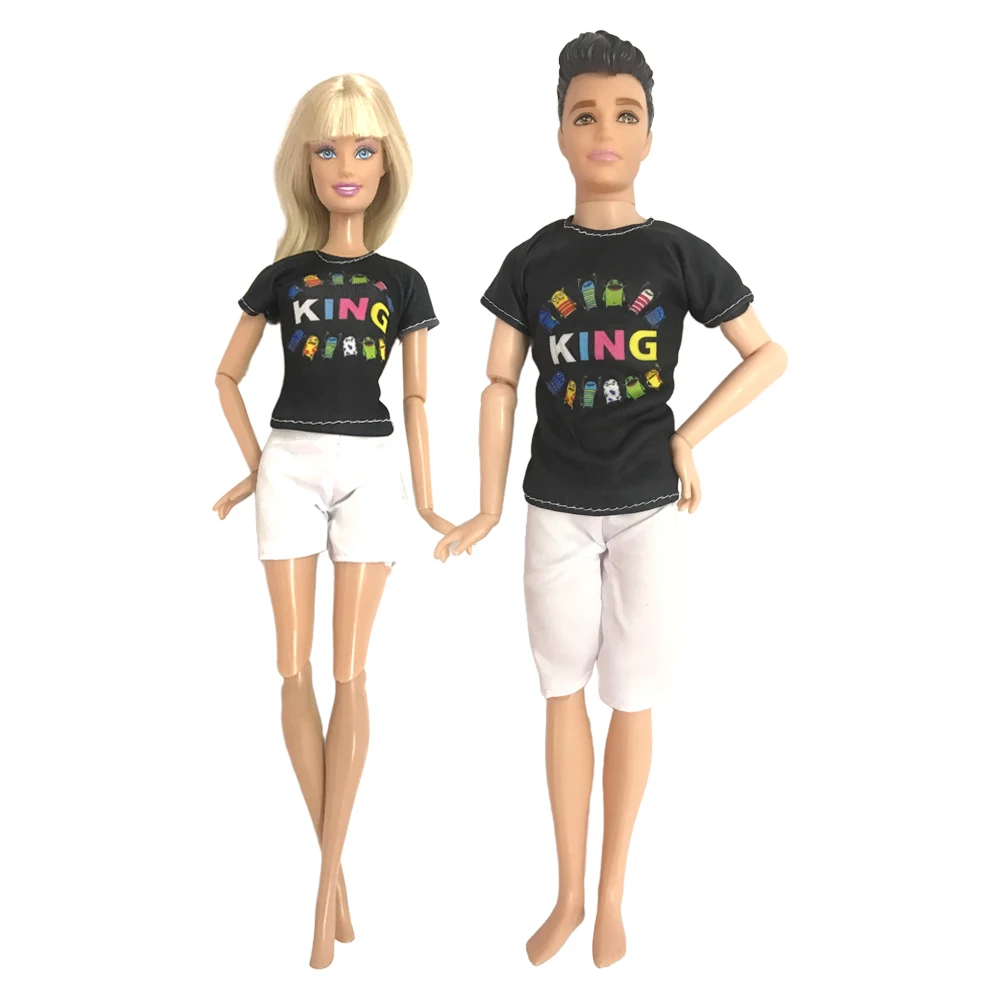 Pattern Boy Girl Shirt  Pants For Barbie Doll For Ken Doll Accessories Toys