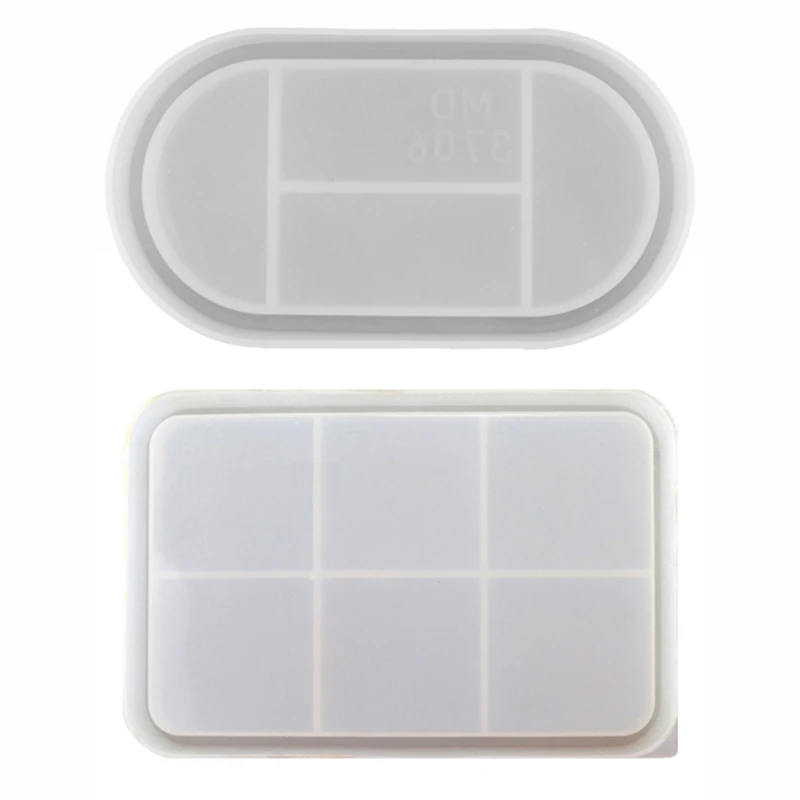 

2Pcs DIY Tray Resin Mold Epoxy Mold Resin Mold Silicone Mould Jewelry Plate Dish Casting Mold Resin Casting Mold Tools