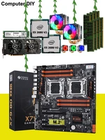 huananzhi x79 8d motherboard with m 2 512g ssd video card rx580 4gd5 dual cpu xeon e5 2680 v2 with coolers ram 128g816g recc