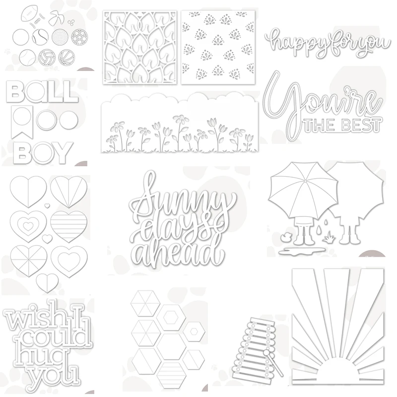 

Happy Love Rainy Days Letter Metal Cutting Die Scrapbook Embossed Paper Card Album Craft Template Stencils New For 2021 Arrive