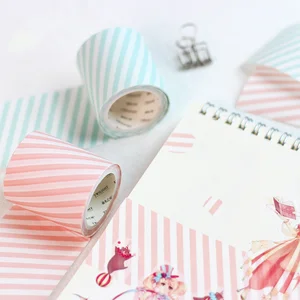 Клейкая Маскировочная лента, базовый рисунок в клетку, 50 мм, в синюю, зеленую, розовую полоску, для записей, альбомов и журналов, A6162