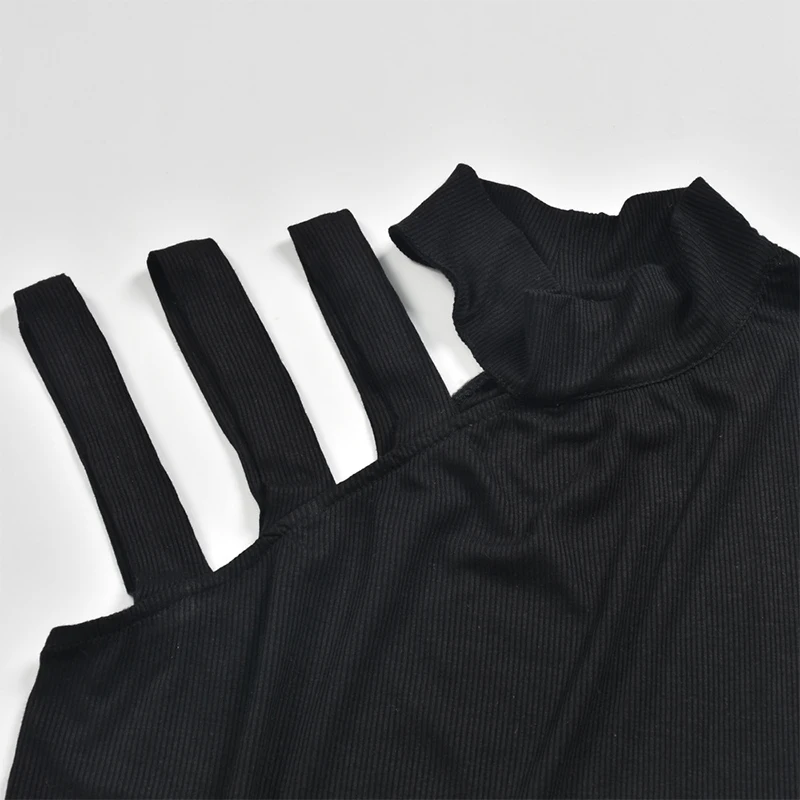 

Women Sexy Off Shoulder Sleeveless Vest T Shirts 2021 Summer O-Neck Hollow Out Tees Solid Slim White Streetwear T-shirts Tops