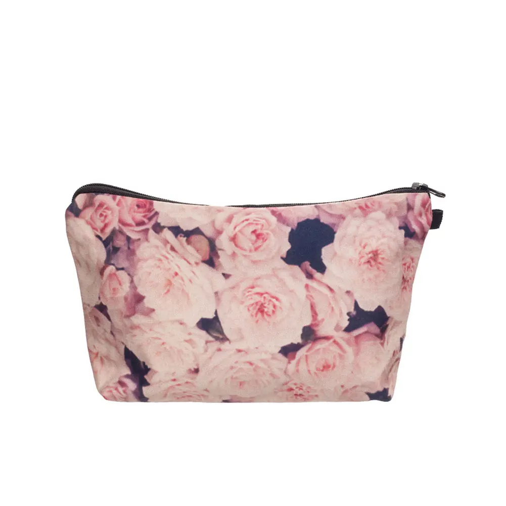 Косметичка с объемным принтом розы дорожная сумка на молнии ручная косметичка