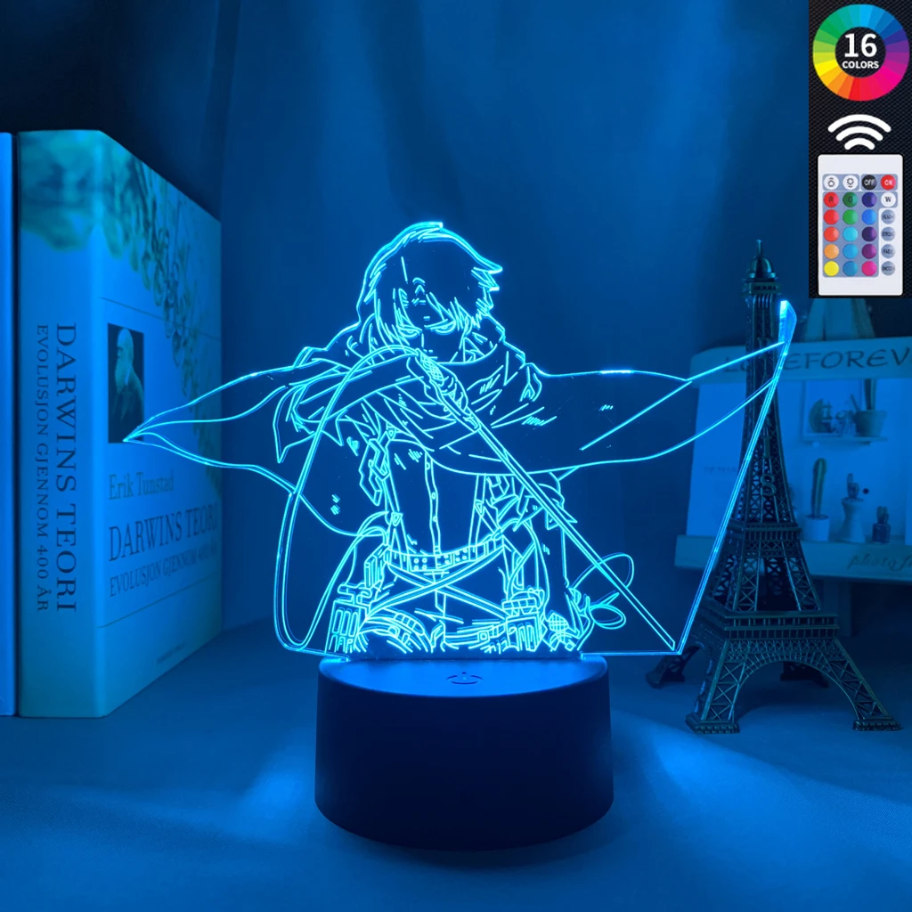 

Аниме атака на Титанов 3d лампа Levi Ackerman светильник для спальни украшение подарок для детей Атака на Титанов светодиодный ночсветильник Levi