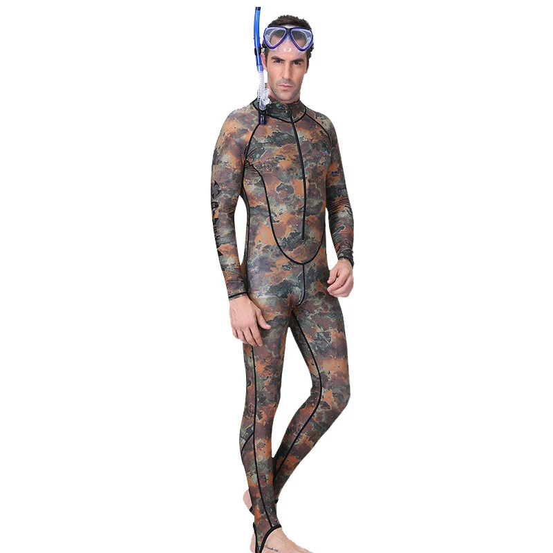 

Nylon Wetsuit Skins Long Sleeve Spearfishing Diving Suit with Camouflage Pattern Anti UV Surf Suit Dive Sail Men Women One Piece