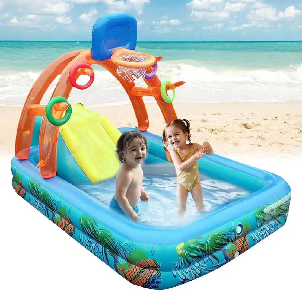 

Детские весёлые водные горки на лужайке надувные бассейны для детей для дома и улицы большой надувной бассейн надувные игрушки