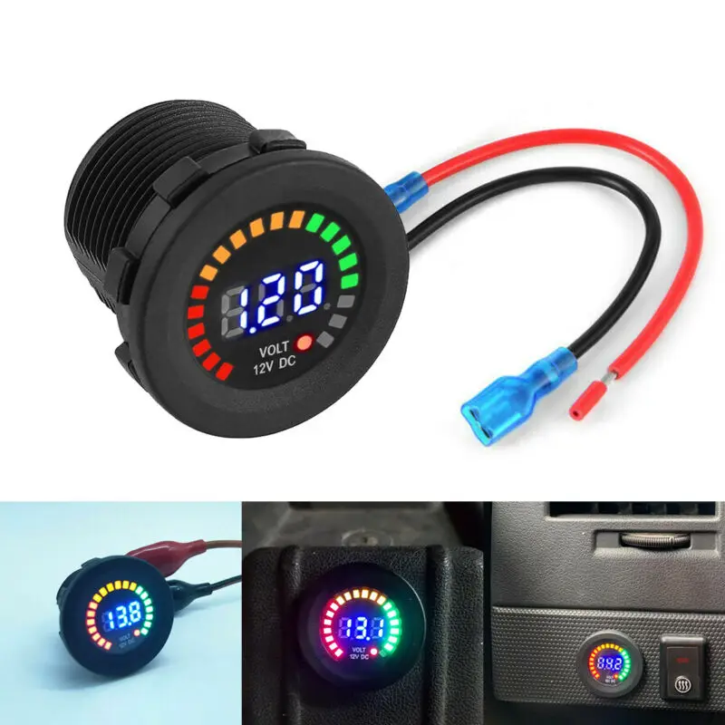 

DC 5-15V Car Motorcycle RGB LED Digital Voltmeter Panel Volt Meter Monitor Gauge Display Car Accessories