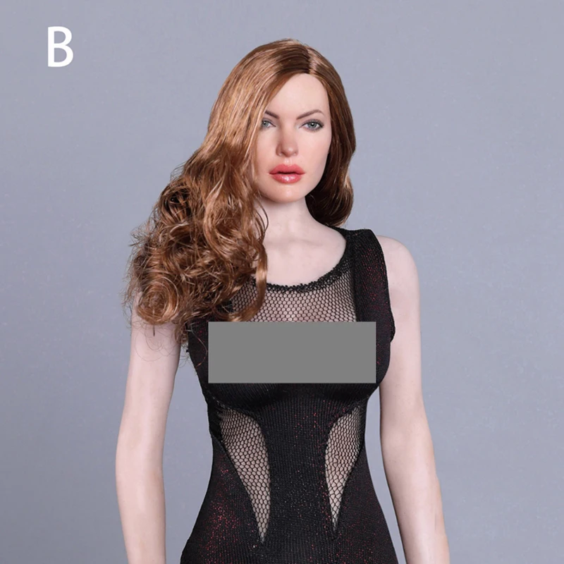 Женская голова с коричневыми вьющимися волосами для тела 12 дюймов|Игровые