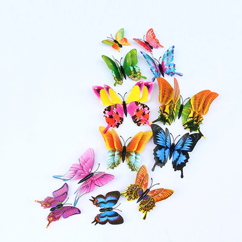12 шт. 3D наклейки на стену в виде бабочек|Наклейки стену| |