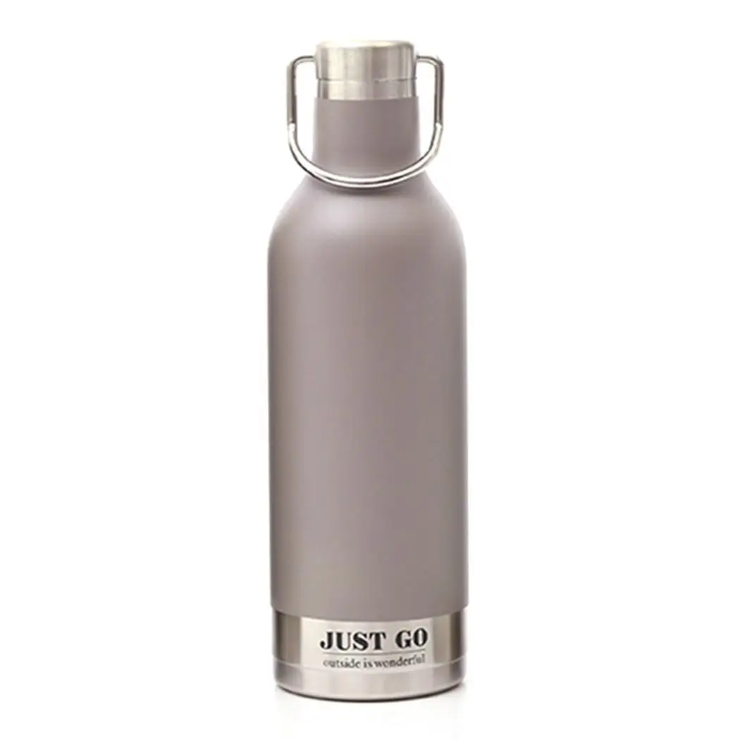 New Outdoor Sports Bottle Stainless Steel Portable Vacuum White/Pink/Gray/Dark blue/Black 500ml Thermos Water Drinking | Дом и сад