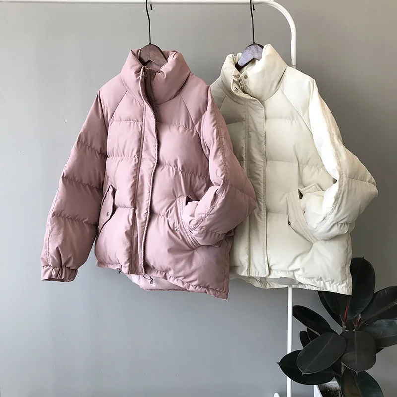 2021 Women Warm Winter Parka Coat Female Casual Jacket Parkas Stand Collar Loose Zipper Thicken Fashion Outwear Woman Down Coat