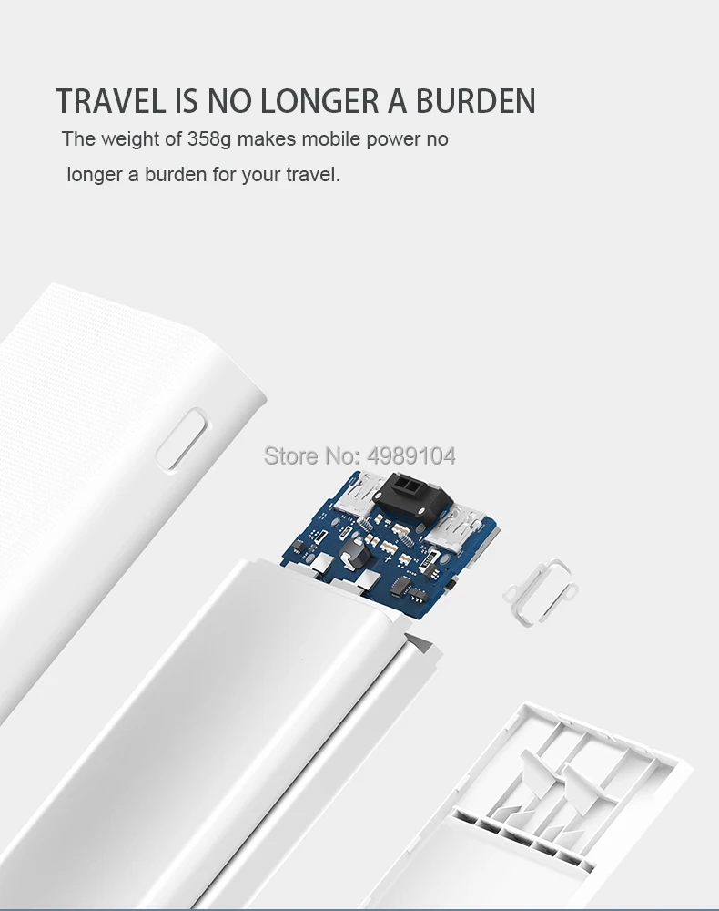 Xiao mi power Bank 20000 мАч 2C портативное зарядное устройство Поддержка QC3.0 Dual USB mi внешний аккумулятор 20000 для мобильных телефонов