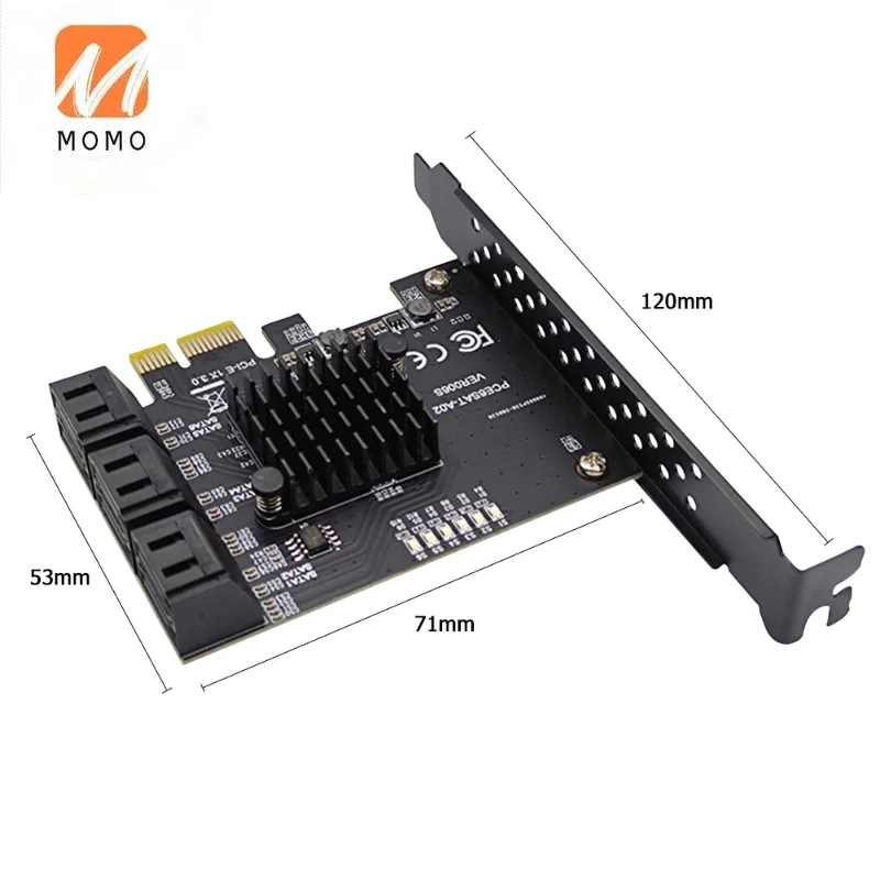 

PCIE to 6 SATA Card 6 Ports SATA3 PCI Expansion Card PCI-E/PCIE SATA Controller Multiplier for SSD 1166 Chip