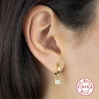 GS 925 Стерлинговое Серебро циркон серьги с замком замок кулон золото Висячие петля Висячие серьги для женщин Подарки Панк ювелирные изделия