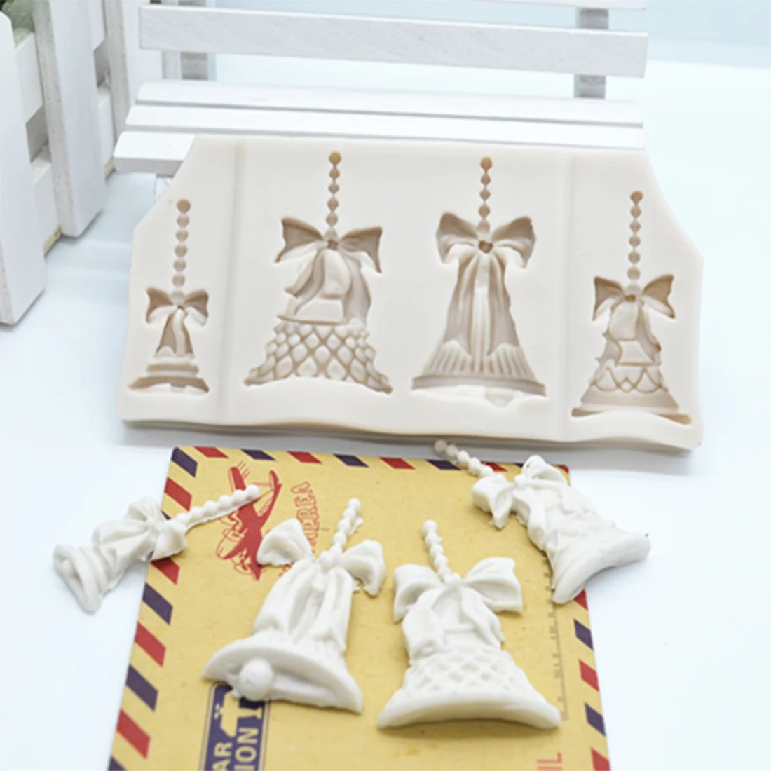 1 шт. рождественские колокольчики формы для торта силиконовые помадки