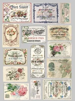 14pcspack vintage european floral label ticket tag sticker diy scrapbooking album junk journal planner decorative stickers