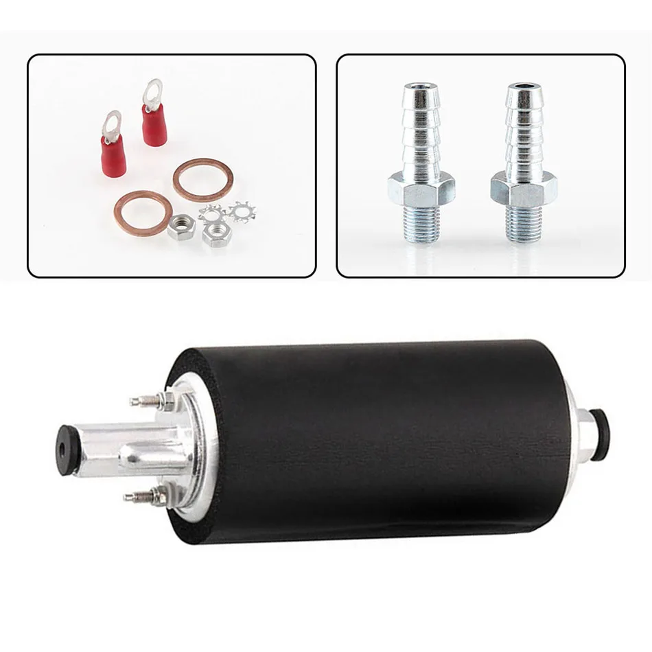 

Black Universal High Flow & Fuel Pump GSL392 Pressure External Inline 255LPH Performance with Kit Car Parts Accessories