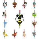 100 шт. Животные ПВХ ручка Крышка Кепки собака Кот соломы фигурки жениха и невесты; Доктор стетоскоп Шарм учитель студенческие канцелярские принадлежности для школьных канцелярских товаров