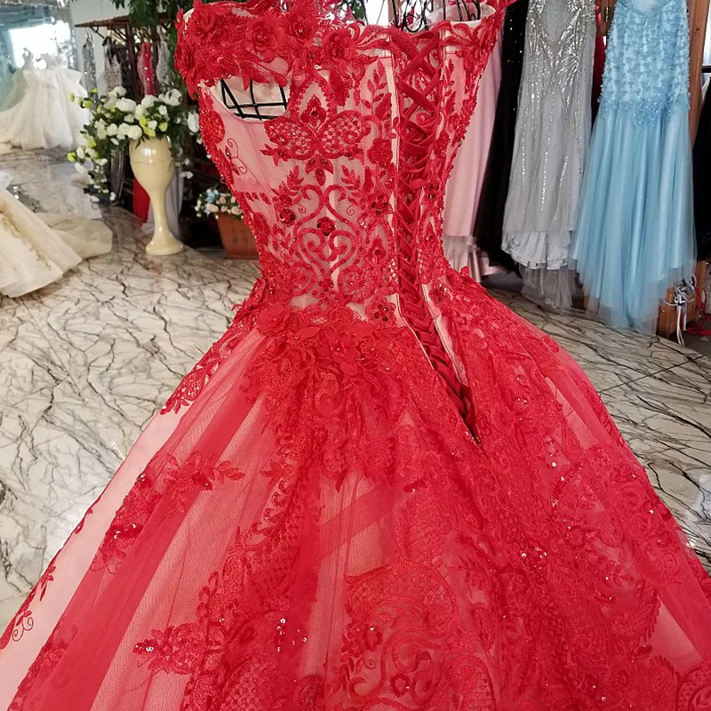 LS98410 2018 новых реальных фотографий показать плеча короткий рукав красный