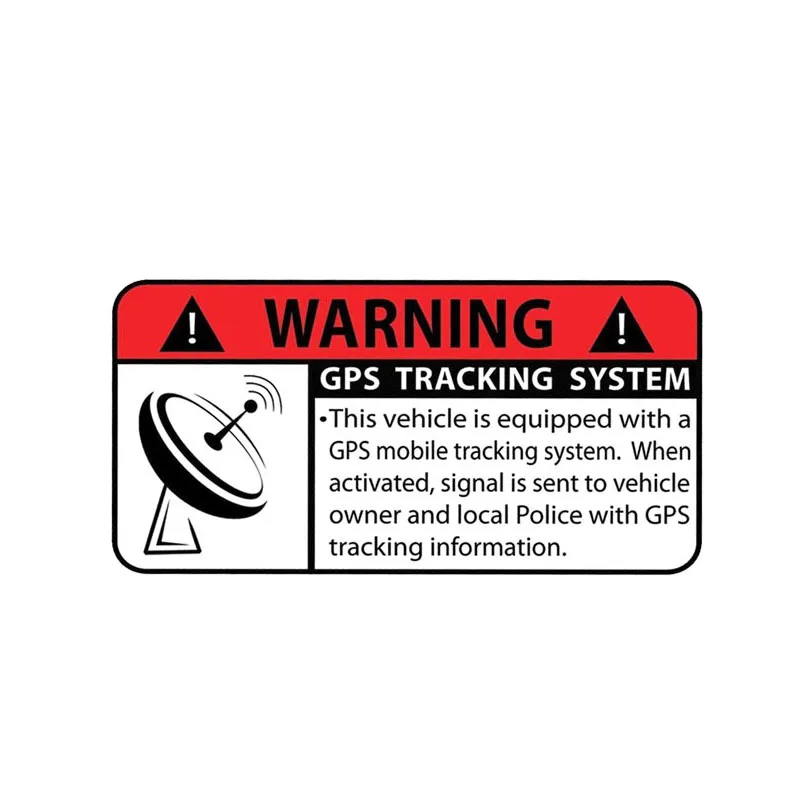 

2pcs /Set Car Decals Warning Letters GPS Tracking System Motorcycle Stickers Anti-theft Decal Waterproof Reflective Type Sticker