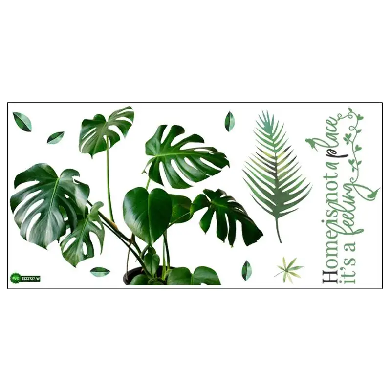 

Self-Adhesive Nordic Bedroom Green Leaf Wall Sticker Living room Decor 3D Tile Stickers Wall Decals wallpaper Home Decoration