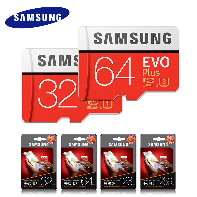 Карта памяти SAMSUNG 80 МБ/с./с Micro SD карта EVO + Plus 256 гб 128 64 32 16 Class10 TF C10 SDHC/SDXC C10|memory card|micro sd