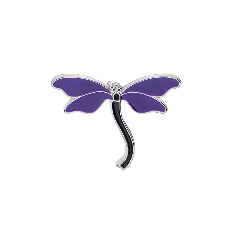 

Creative Purple Dragonfly Enamel Pin Cute Insect брошь Coat Shirt Lapel Badge Wholesale Fashion Brooches for Women Jewelry Gift