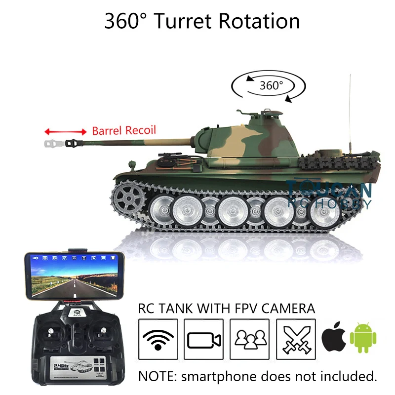 1/16 Heng длинный Радиоуправляемый Танк 7 0 FPV индивидуальная пантера G RTR 3879