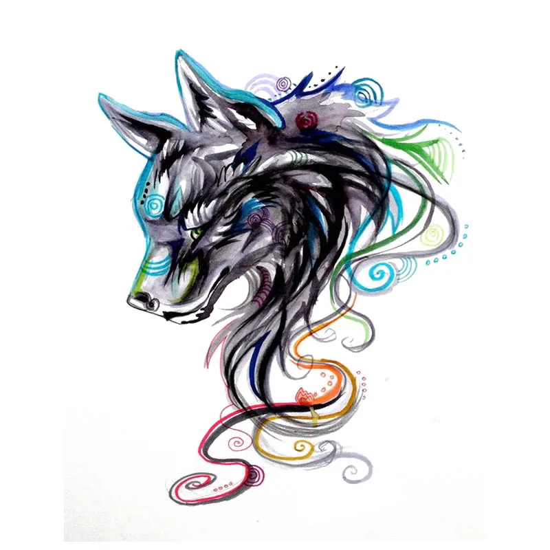 

16*13cmPainted Tribal Wolf Car Sticker Automobiles Motorcycles Exterior Accessories PVC Decals for