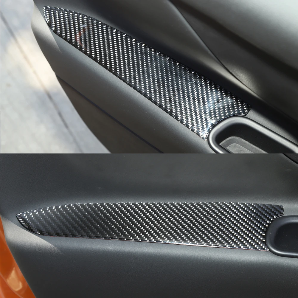 

4Pcs Car Styling Inner Door Armrest Decorative Trim Fit For Jeep Renegade 2015+ Carbon Fiber Stickers Auto Accessories