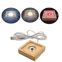 led lights display base colorful whitewarm light wooden lighted base stand with usb cable table centerpiece home decor