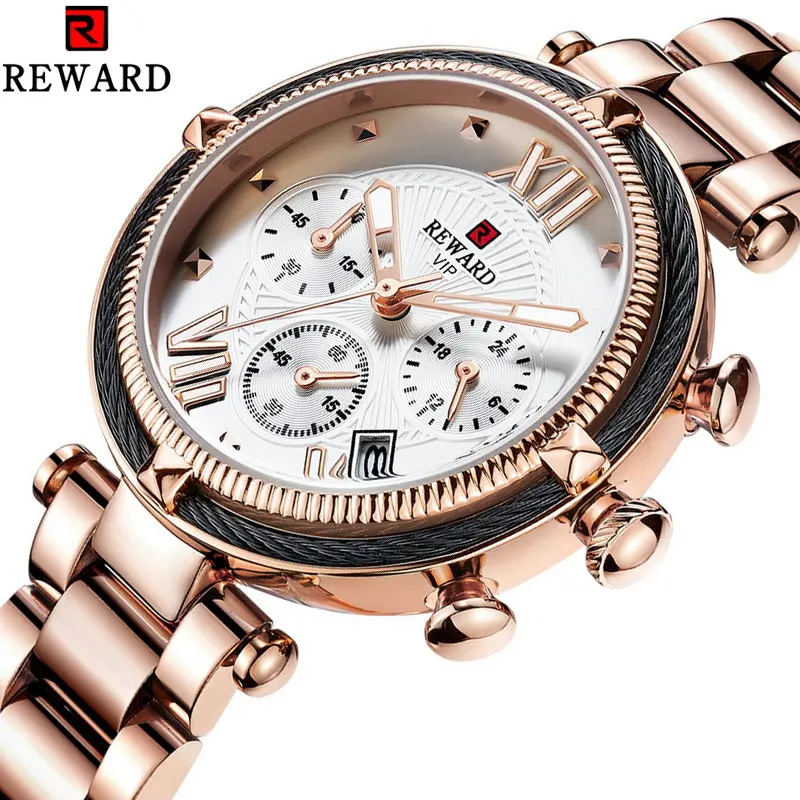 

6 pointer Fashion Blue Gold Ladies Watches Top Brand Women's Quartz Watch Luxury Date Business Female Wristwatch Wife Gifts 2021