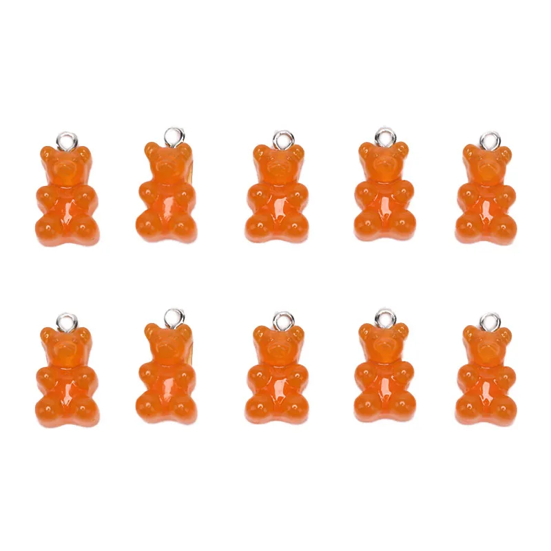 5 10 шт., хит, новинка, модные милые шармы Gummy Bear, плоская задняя часть, Полимерные Подвески, ожерелье, подвеска, серьги, подвески для украшения своими руками 1*1,7 см - Цвет: 5