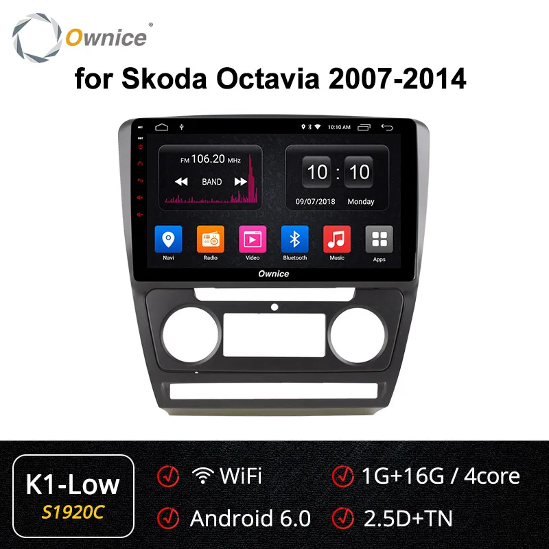 S1920 K1-Low Ownice Восьмиядерный Android 9,0 автомобильный dvd DSP SPDIF gps Navi k3 k5 k6 для Skoda Octavia A5 2007 2008 2009- 4G 360 Panorama - Цвет: S1920 K1-Low