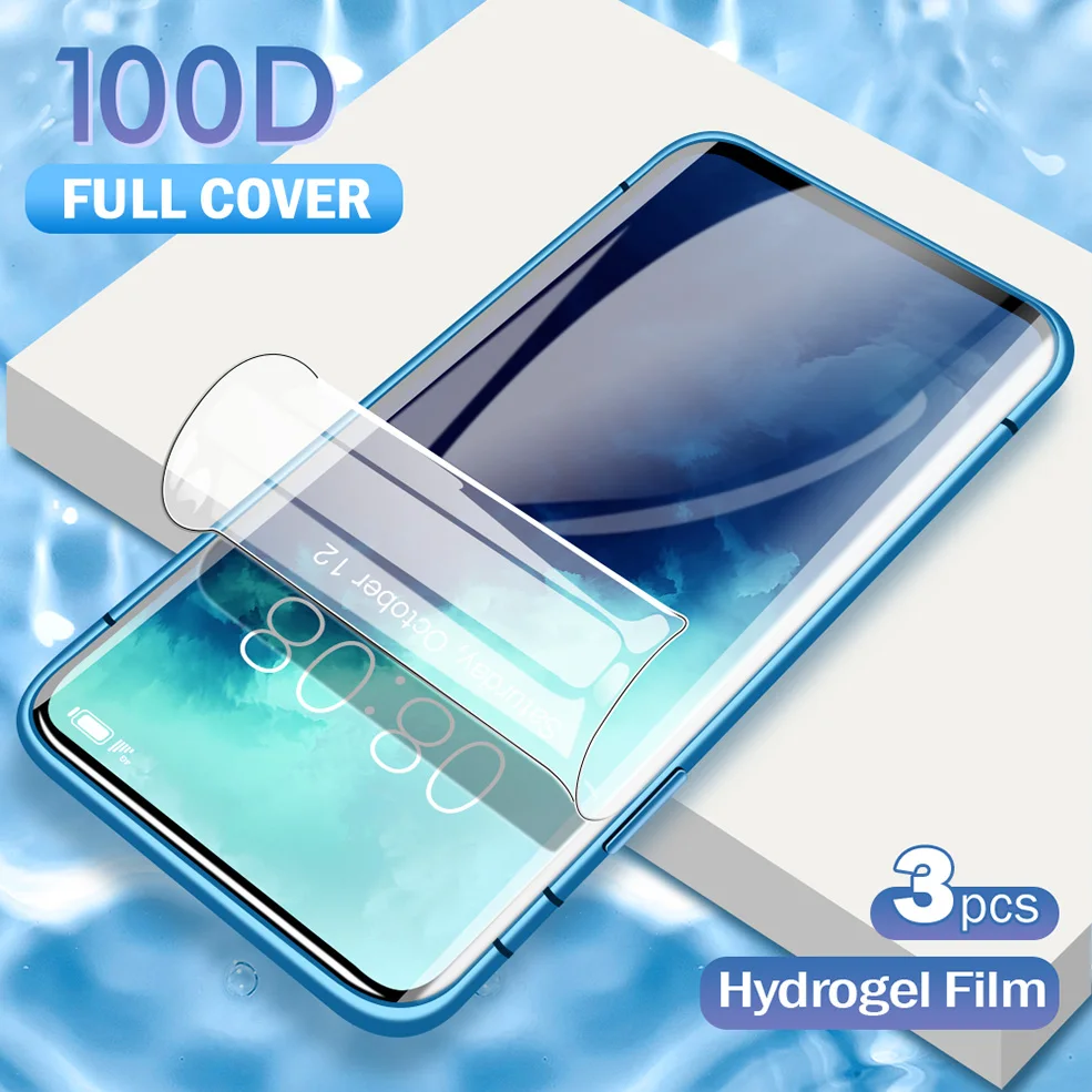 3 шт. 100D Гидрогелевая пленка для Oneplus 7 6T 7T закругленные края полное покрытие